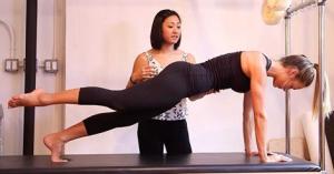 Supermodel Hannah Ferguson doing Pilates