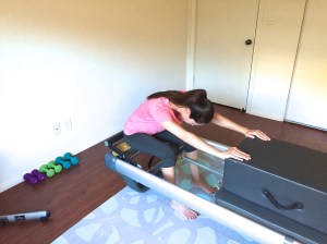 Exhale as you articulate forward, keeping the abs engaged.